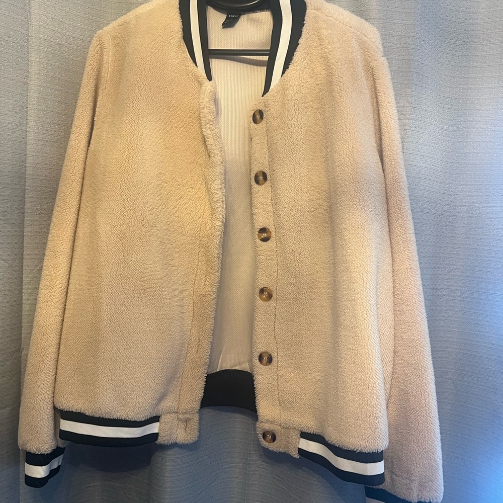 Cozy Teddy Bear Fleece Collegiate Inspired Jacket
